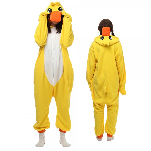 Yellow Duck Onesie Pajamas for Adult Animal Onesies Cosplay Halloween Costumes