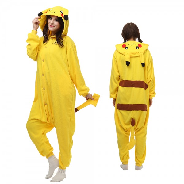 Pikachu Onesie Pajamas for Adult Animal Onesies Cosplay Halloween Costumes