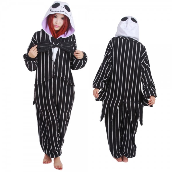 Jack Skellington Onesie Pajamas for Adult Animal Onesies Cosplay Halloween Costumes