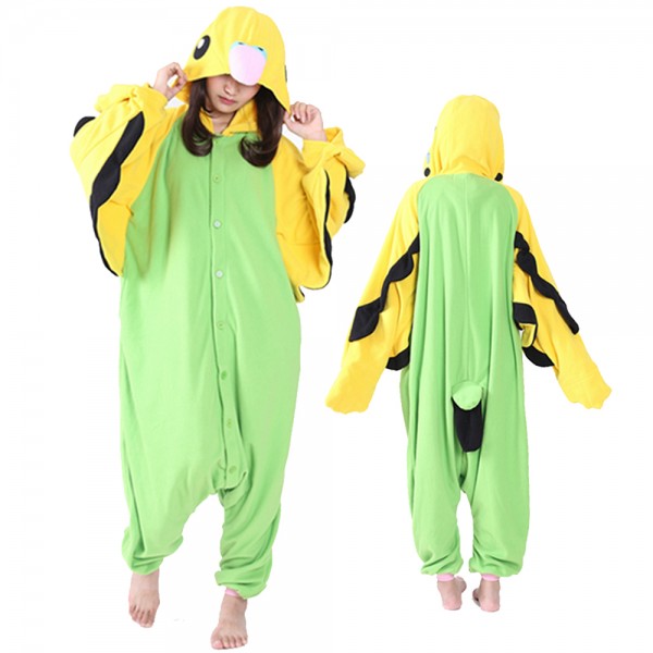 Green Parrot Onesie Pajamas for Adult Animal Onesies Cosplay Halloween Costumes