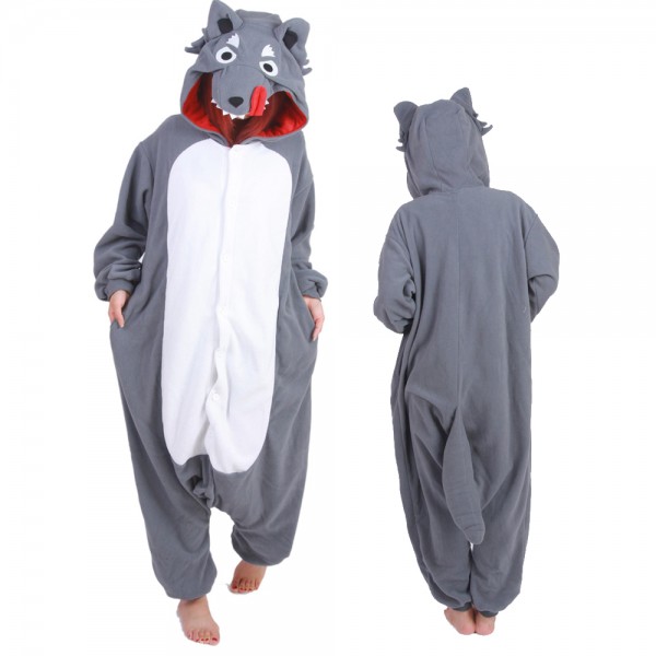 Wolf Onesie Pajamas for Adult Animal Onesies Cosplay Halloween Costumes