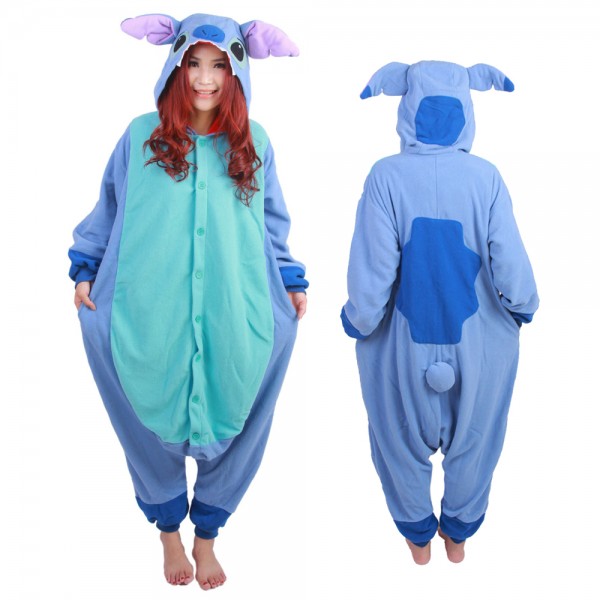 Stitch Onesie Pajamas for Adult Animal Onesies Cosplay Halloween ...
