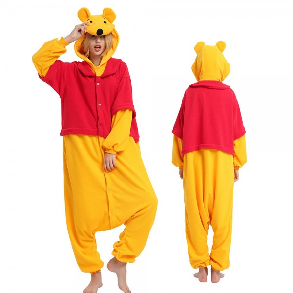 Winnie The Pooh Onesie Pajamas for Adult Animal Onesies Cosplay Halloween Costumes