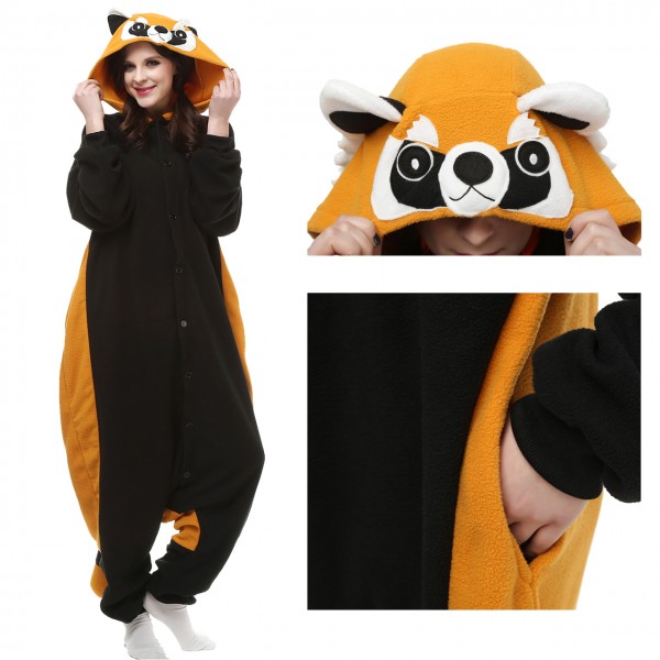 Red Panda Onesie Pajamas for Adult Animal Onesies Cosplay Halloween Costumes