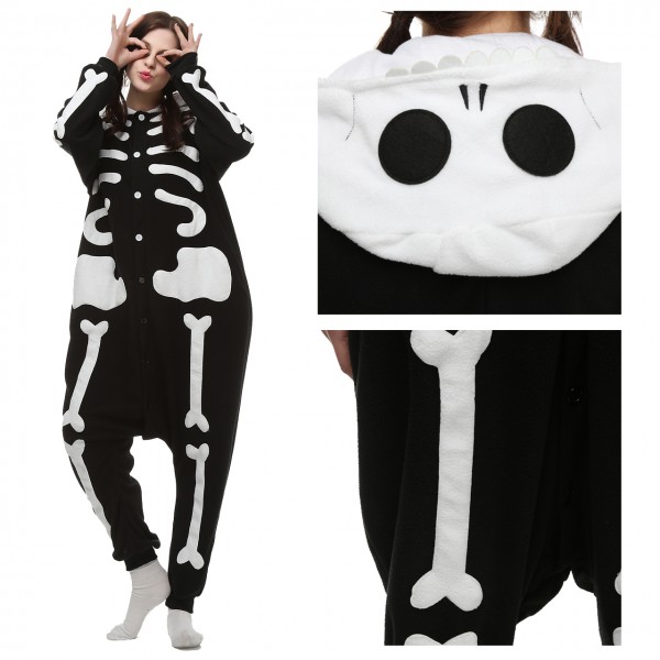 Skeleton Onesie Pajamas for Adult Animal Onesies Cosplay Halloween Costumes