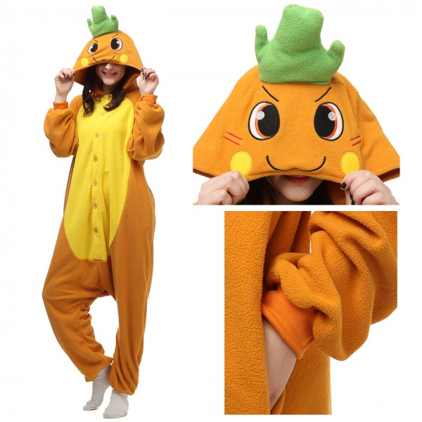 Carrot Onesie Pajamas for Adult Animal Onesies Cosplay Halloween Costumes