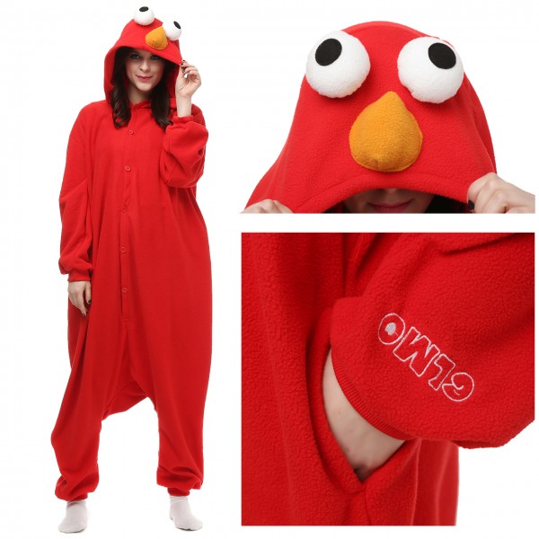 Elmo Onesie Pajamas for Adult Animal Onesies Cosplay Halloween Costumes