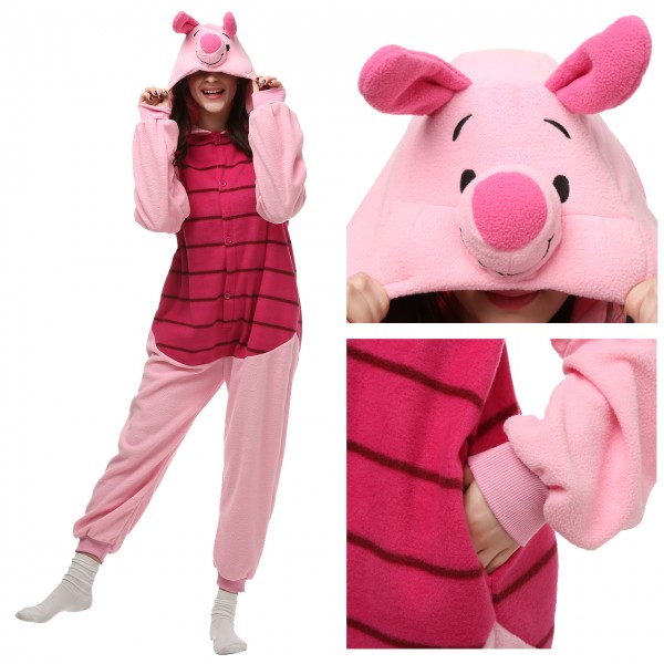 Piglet Onesie Pajamas for Adult Animal Onesies Cosplay Halloween Costumes