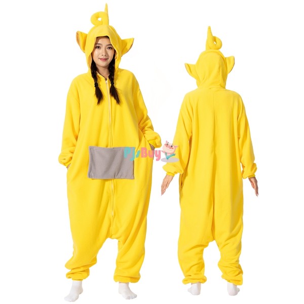 Lala Yellow Teletubby Halloween Costume Matching Group Friends Dress up Onesie Pajamas