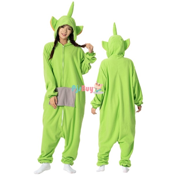 Dipsy Green Teletubby Halloween Costume Matching Group Friends Dress up Onesie Pajamas