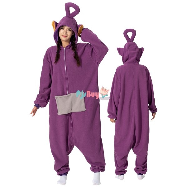 Tinky Winky Purple Teletubby Halloween Costume Matching Group Friends Dress up Onesie Pajamas