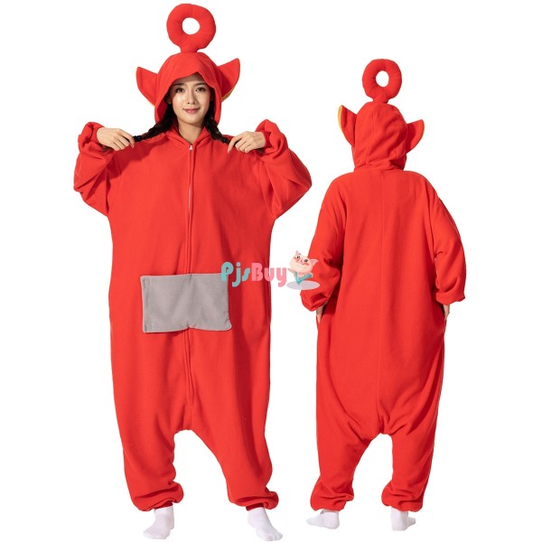 Po Red Teletubby Halloween Costume Matching Group Friends Dress up Onesie Pajamas