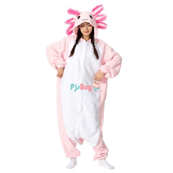 Adult & Teenager Axolotl Halloween Costume Dress up Cute Animal Onesie Pajamas Pink