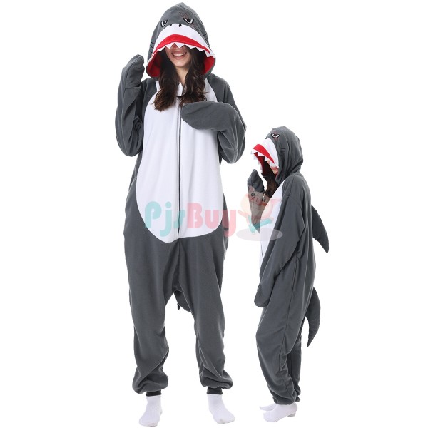 Cute Easy Shark Halloween Costume Animal Onesies For Adult