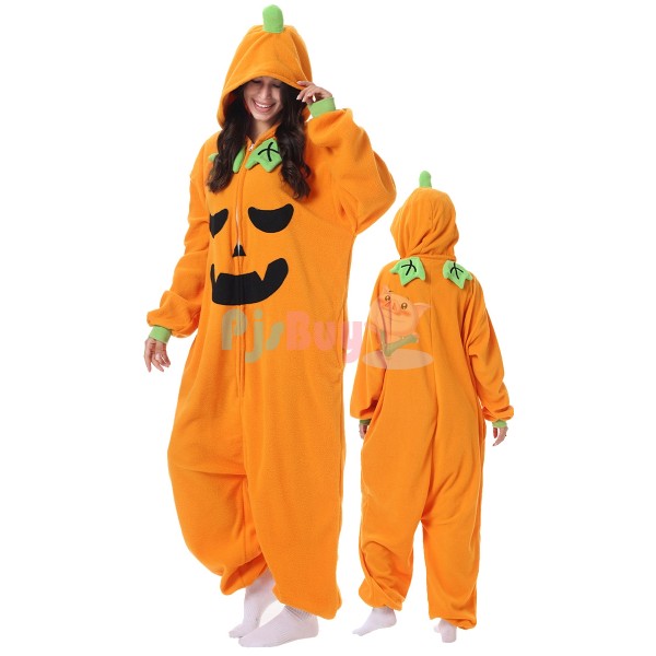 Easy Cute Pumpkin Halloween Costume Adult Onesie Pajamas
