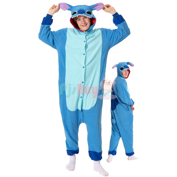 Womens & Mens Stitch Onesie Pajamas Halloween Costume Cosplay Outfit