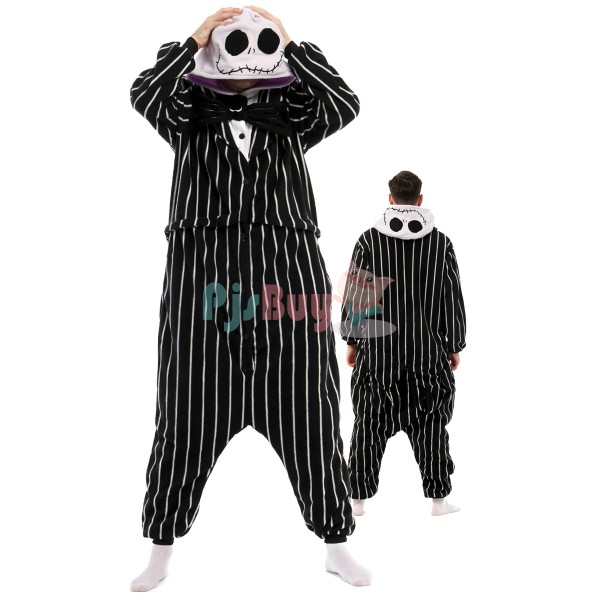 Nightmare Before Christmas Jack Skellington Cosplay Costume Halloween Onesie Suit