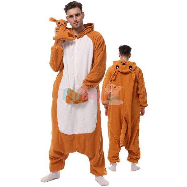 Kangaroo Onesie With Pouch For Adult Cute Easy Halloween Costume
