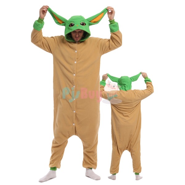 Yoda Onesie Pajamas For Adult Cute Easy Halloween Costume