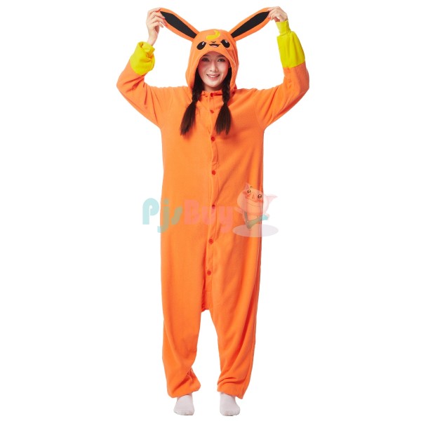 Flareon Onesie Outfit For Adult Easy Halloween Cosplay Idea