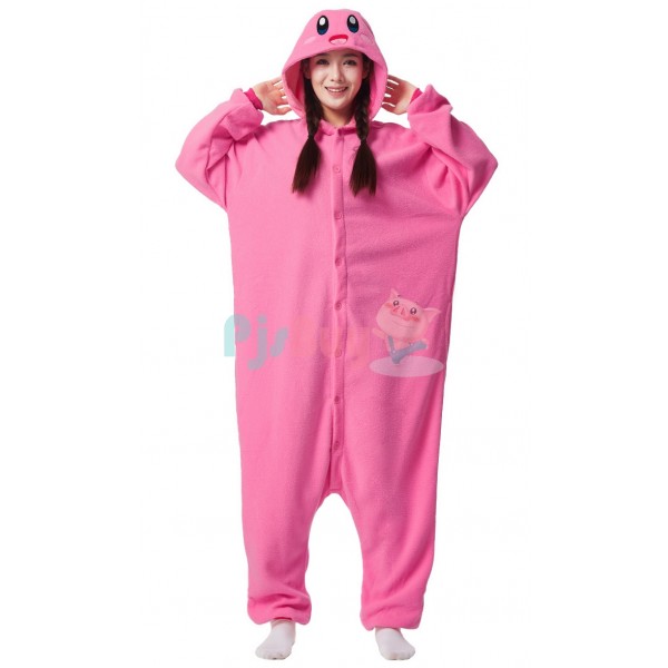 Kirby Cosplay Halloween Costume Idea Adult Onesie Pajamas Outfit