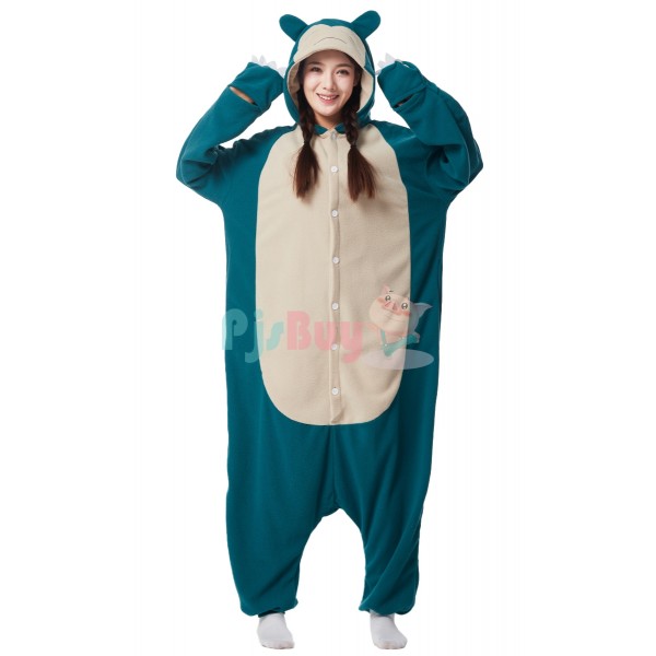 Snorlax Onesie Pajamas Plus Size Halloween Costume Idea for Adult Unisex