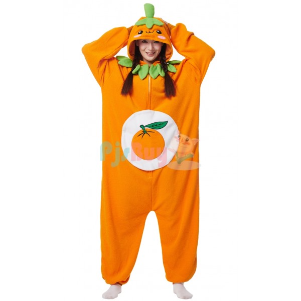 Orange Halloween Costume Fruit Onesie Pajamas For Adult Outfit