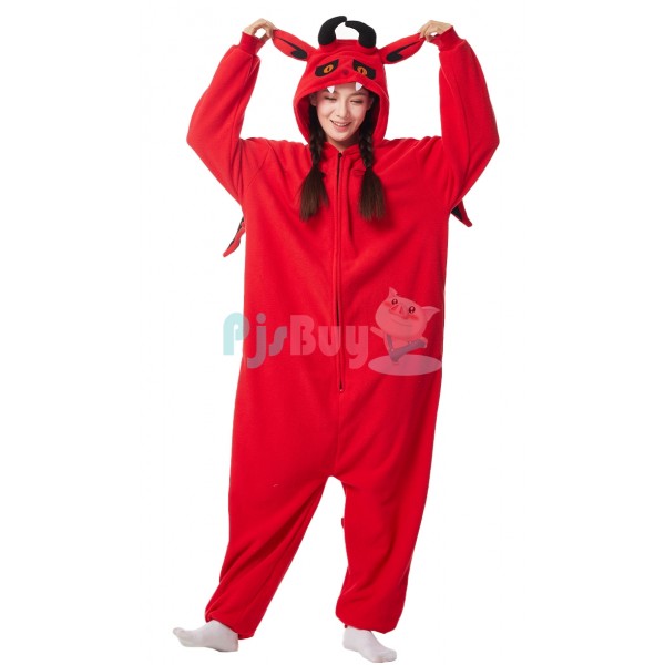 Cute Devil Easy Halloween Costume For Adult Onesie Outfit