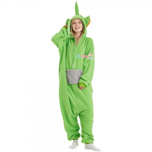 Green Teletubby Onesie for Adult Dipsy Halloween Costume Party Outfit