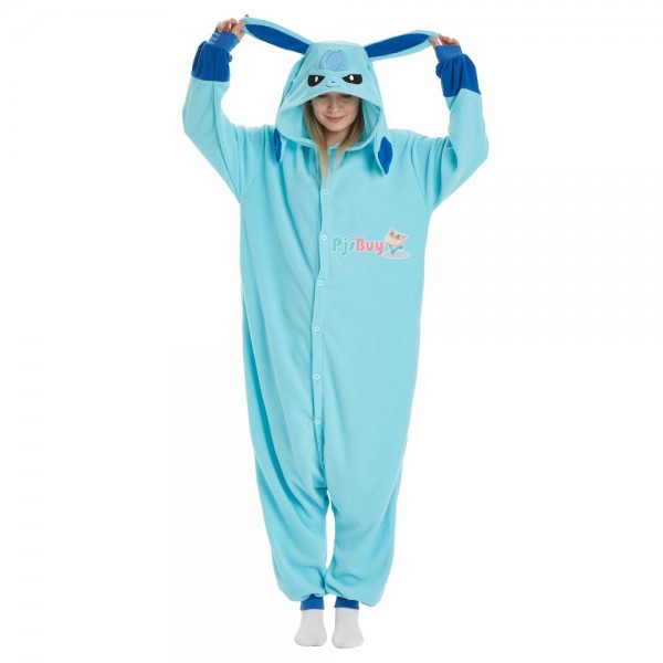 Glaceon Onesie for Adult Evolutions Halloween Costume Party Outfit