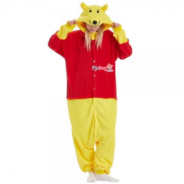 Winnie The Pooh Onesie for Adult Bear Halloween Costume Party Outfit