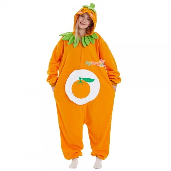 Orange Onesie for Adult Fruit Halloween Costume Party Outfit