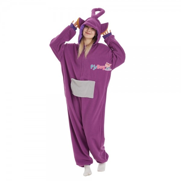 Purple Teletubby Onesie for Adult Tinky Winky Halloween Costume Party Outfit