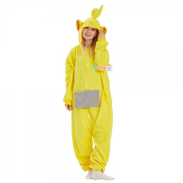 Yellow Teletubby Onesie for Adult Cute Lala Halloween Costume Party Outfit