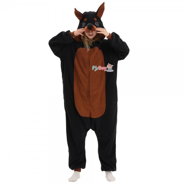 Doberman Pinscher Dog Onesie for Human Cute Halloween Costume Party Outfit