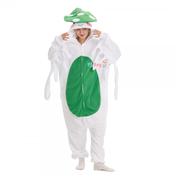 Green Mushroom Onesie for Adult Plant Easy Halloween Costume Party Outfit