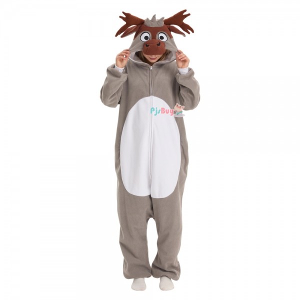 Reindeer Onesie for Adult Cute Animal Halloween Costume Christmas Party Outfit