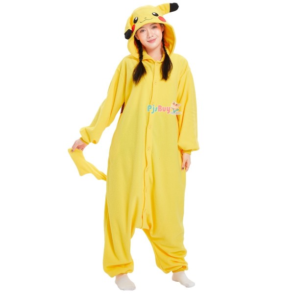 Pikachu Onesie for Men & Women Cute Easy Halloween Costume Party Outfit
