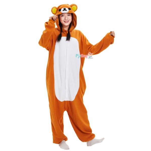 Rilakkuma Bear Onesie for Adult Cute Easy Halloween Costume Party Outfit