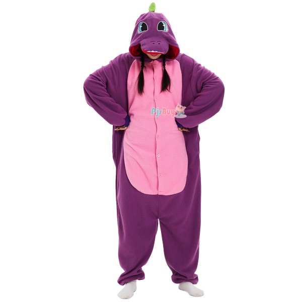 Purple Dragon Onesie for Adult Cute Animal Halloween Costume Party Outfit