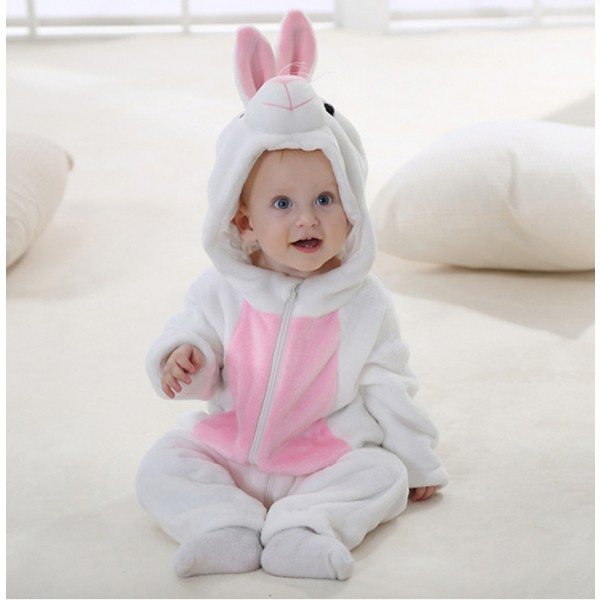 White Bunny Baby Boy & Girls Animal Cute Oneises Pajamas Costume