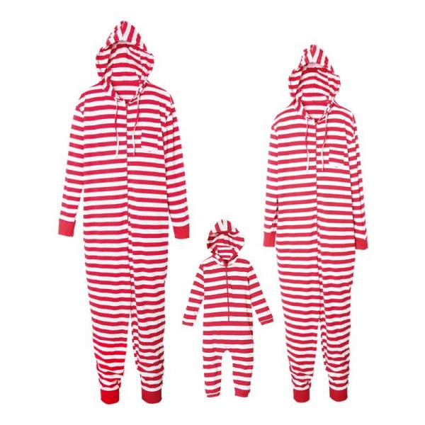 Red Stripe Family Pajamas Sets Holiday Pajamas
