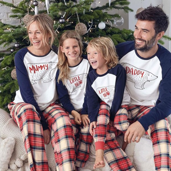 Bear Blue Family Pajamas Sets Holiday Pajamas