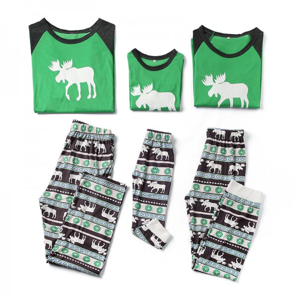 Reindeer Green Matching Family Christmas Pajamas