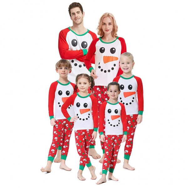 Matching Family Christmas Holiday Pajamas Sets Snowman Print