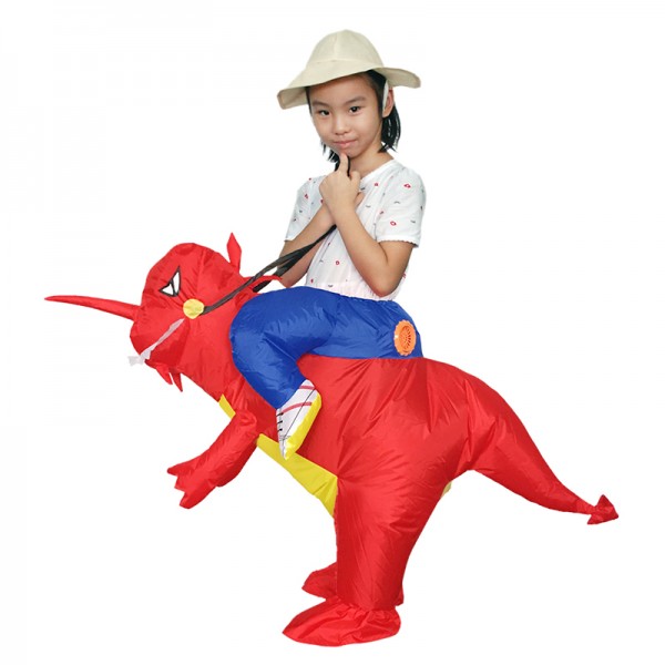 Blow Up Costume Inflatable T Rex Dinosaur Costumes Halloween Funny Suit For Kids Red