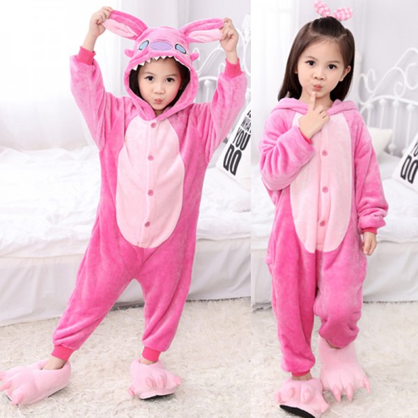Angel Stitch Kids Animal Onesie Pajamas Lilo & Stitch Cute Costume