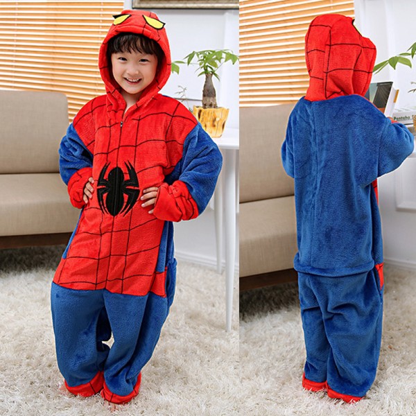 Spiderman Kids Animal Onesie Pajamas Super Hero Cosplay Cute Costume