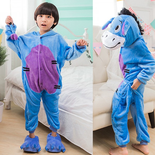 Eeyore Kids Animal Onesie Pajamas Winnie the Pooh Donkey Cute Costume