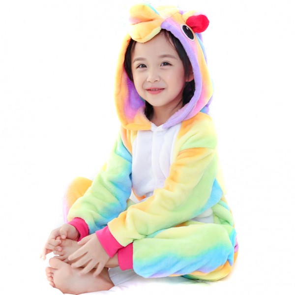 Rainbow Unicorn Kids Animal Onesie Pajamas Cute Costume